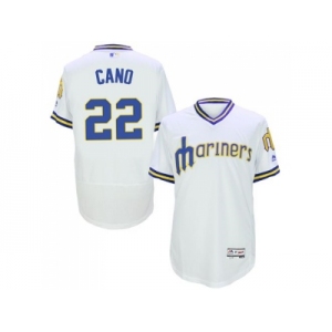 Seattle Mariners #22 Robinson Cano White Flexbase Authentic Collection Cooperstown Stitched Baseball Jersey