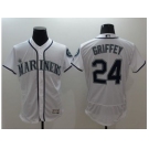 Seattle Mariners #24 Ken Griffey White Flexbase Authentic Collection Stitched Baseball Jersey