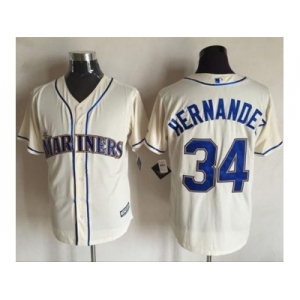 Seattle Mariners #34 Felix Hernandez Cream New Cool Base Stitched MLB Jersey