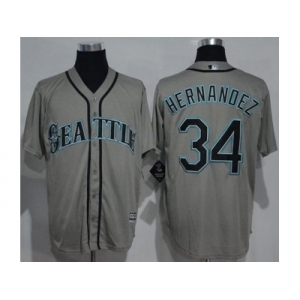 Seattle Mariners #34 Felix Hernandez Grey New Cool Base Stitched MLB Jersey