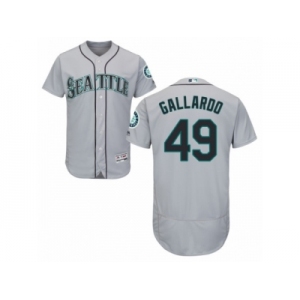 Seattle Mariners #49 Yovani Gallardo Grey Flexbase Authentic Collection MLB Jersey