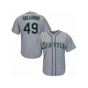 Seattle Mariners #49 Yovani Gallardo Replica Grey Road Cool Base MLB Jersey