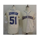 Seattle Mariners #51 Randy Johnson Cream New Cool Base Stitched MLB Jersey