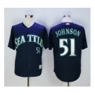 Seattle Mariners #51 Randy Johnson Navy Blue New Cool Base Stitched Baseball Jersey[Johnson]