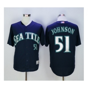 Seattle Mariners #51 Randy Johnson Navy Blue New Cool Base Stitched Baseball Jersey[Johnson]