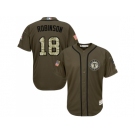 Men Texas Rangers #18 Drew Robinson Green Salute to Service Stitched MLB Jersey