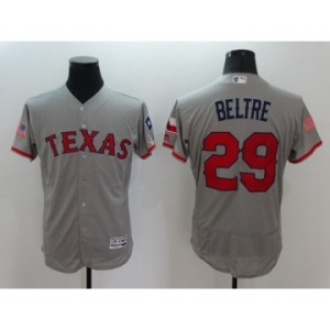 Men Texas Rangers #29 Adrian Beltre Gray Stars & Stripes 2016 Independence Day Flex Base Jersey