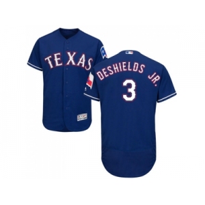 Men Texas Rangers #3 Delino DeShields Jr. Blue Flexbase Authentic Collection Stitched MLB Jersey