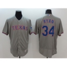 Men Texas Rangers #34 Nolan Ryan Majestic grey Flexbase Authentic Collection Player Jersey