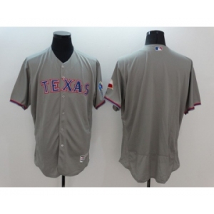 Men Texas Rangers Blank Majestic grey Flexbase Authentic Collection Team Jersey