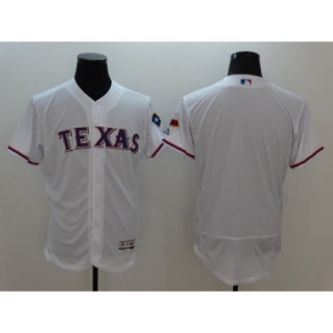 Men Texas Rangers Blank Majestic white Flexbase Authentic Collection Team Jersey