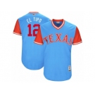 Men's 2017 Little League World Series Rangers #12 Rougned Odor El Tipo Light Blue Jersey