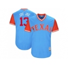 Men's 2017 Little League World Series Rangers #13 Joey Gallo Joe Joe Light Blue Jersey