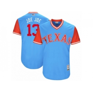 Men's 2017 Little League World Series Rangers #13 Joey Gallo Joe Joe Light Blue Jersey