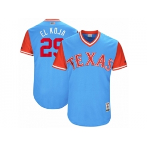 Men's 2017 Little League World Series Rangers #29 Adrian Beltre El Koja Light Blue Jersey