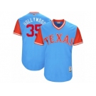 Men's 2017 Little League World Series Rangers #35 Cole Hamels Hollywood Light Blue Jersey