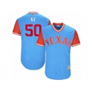 Men's 2017 Little League World Series Rangers #50 Keone Kela Ke Light Blue Jersey