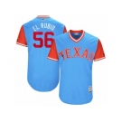 Men's 2017 Little League World Series Rangers #56 Austin Bibens-Dirkx El Rubio Light Blue Jersey