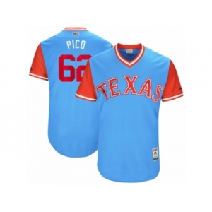 Men's 2017 Little League World Series Rangers #62 Jose Leclerc Pico Light Blue Jersey