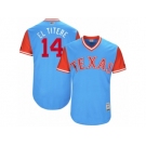 Men's 2017 Little League World Series Rangers Carlos Gomez #14 El Titere Light Blue Jersey