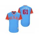 Men's 2017 Little League World Series Rangers Robinson Chirinos #61 Pelo Buche Light Blue Jersey