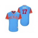 Men's 2017 Little League World Series Rangers Shin-Soo Choo #17 Tokki 1 Light Blue Jersey