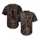 Men's Majestic Texas Rangers #1 Elvis Andrus Authentic Camo Realtree Collection Flex Base MLB Jersey