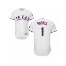 Men's Majestic Texas Rangers #1 Elvis Andrus White Flexbase Authentic Collection MLB Jersey