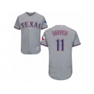 Men's Majestic Texas Rangers #11 Yu Darvish Grey Flexbase Authentic Collection MLB Jersey