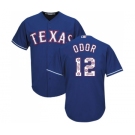 Men's Majestic Texas Rangers #12 Rougned Odor Authentic Royal Blue Team Logo Fashion Cool Base MLB Jersey