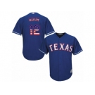 Men's Majestic Texas Rangers #12 Rougned Odor Replica Royal Blue USA Flag Fashion MLB Jersey