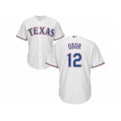 Men's Majestic Texas Rangers #12 Rougned Odor Replica White Home Cool Base