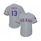 Men's Majestic Texas Rangers #13 Joey Gallo Replica Grey Road Cool Base MLB Jersey