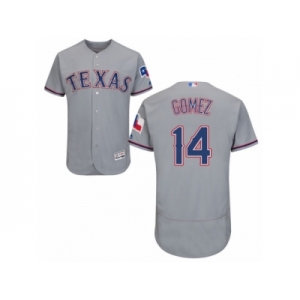 Men's Majestic Texas Rangers #14 Carlos Gomez Grey Flexbase Authentic Collection MLB Jersey