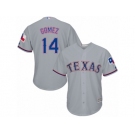 Men's Majestic Texas Rangers #14 Carlos Gomez Replica Grey Road Cool Base MLB Jersey