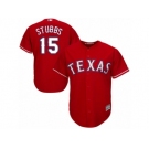 Men's Majestic Texas Rangers #15 Drew Stubbs Authentic Red Alternate Cool Base MLB Jersey