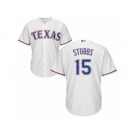 Men's Majestic Texas Rangers #15 Drew Stubbs Authentic White Home Cool Base MLB Jersey