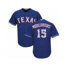 Men's Majestic Texas Rangers #15 Will Middlebrooks Authentic Royal Blue Team Logo Fashion Cool Base MLB Jersey