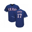 Men's Majestic Texas Rangers #17 Shin-Soo Choo Authentic Royal Blue Team Logo Fashion Cool Base MLB Jersey