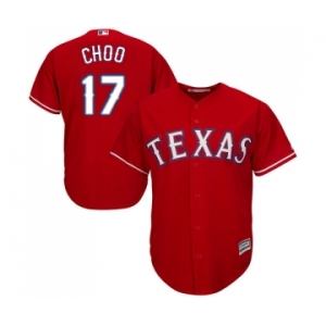 Men's Majestic Texas Rangers #17 Shin-Soo Choo Replica Red Alternate Cool Base MLB Jersey