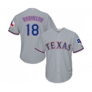 Men's Majestic Texas Rangers #18 Drew Robinson Replica Grey Road Cool Base MLB Jersey