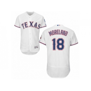 Men's Majestic Texas Rangers #18 Mitch Moreland White Flexbase Authentic Collection MLB Jersey