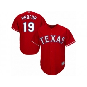 Men's Majestic Texas Rangers #19 Jurickson Profar Authentic Red Alternate Cool Base MLB Jersey