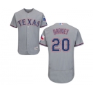 Men's Majestic Texas Rangers #20 Darwin Barney Grey Road Flex Base Authentic Collection MLB Jersey