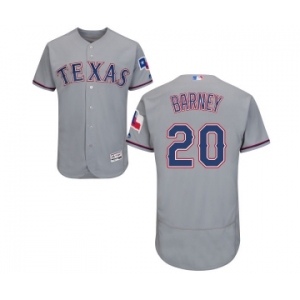 Men's Majestic Texas Rangers #20 Darwin Barney Grey Road Flex Base Authentic Collection MLB Jersey