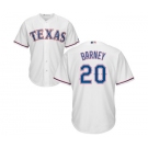 Men's Majestic Texas Rangers #20 Darwin Barney Replica White Home Cool Base MLB Jersey