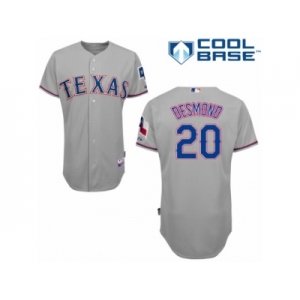 Men's Majestic Texas Rangers #20 Ian Desmond Authentic Grey Road Cool Base MLB Jersey