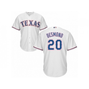Men's Majestic Texas Rangers #20 Ian Desmond Authentic White Home Cool Base MLB Jersey
