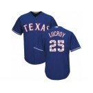 Men's Majestic Texas Rangers #25 Jonathan Lucroy Authentic Royal Blue Team Logo Fashion Cool Base MLB Jersey