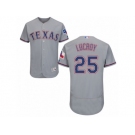 Men's Majestic Texas Rangers #25 Jonathan Lucroy Grey Flexbase Authentic Collection MLB Jersey